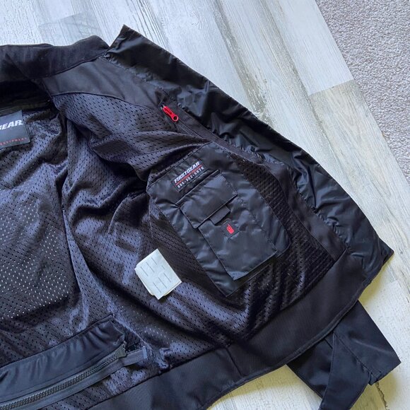 First Gear Mens Size Medium Rush Hypertex Motorcycle Jacket Black/Gray - Picture 6 of 12